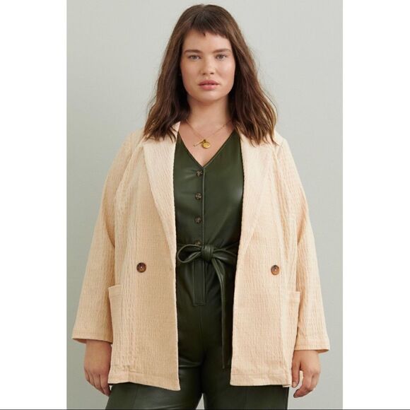 NEW Anthropologie Daniel Rainn Carlee Beige Button Front Corduroy Blazer X-Small - Picture 7 of 7